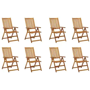 Berkfield Folding Garden Chairs 8 pcs Solid Acacia Wood