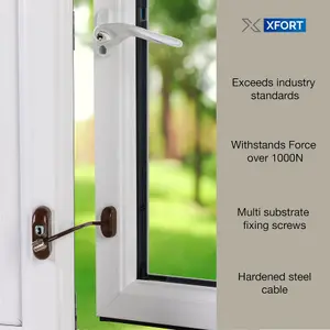 XFORT 4 Pack Viper Key Locking Cable Window Restrictor in Brown