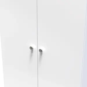 Yarmouth Ready assembled Modern White Tall Double Wardrobe (H)1960mm (W)740mm (D)520mm