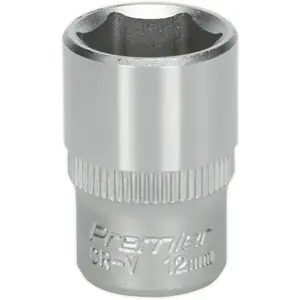 Premium 12mm Forged Steel Drive Socket - 1/4 Inch Square Drive with Chrome Vanadium Finish