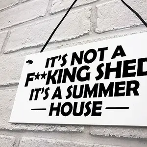 Funny Summerhouse Sign Joke Shed Sign Hanging Wall Door Plaque Home Sign Mum Dad Nan Grandad Gift