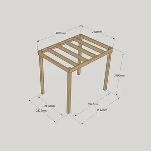 Box Pergola - Wood - L240 x W420 x H270 cm - Light Green