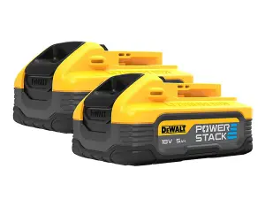 DeWalt DCBP518H2 18v 5.0ah Compact Powerstack Battery Twin Pack 2 x DCBP518