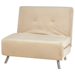 Sofa Bed FARRIS Sand Beige Velvet