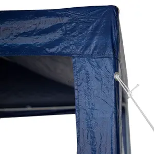 BIRCHTREE 3X3M Outdoor PE Gazebo Patio Shade Canopy Waterproof 4 Pieces Sidewalls Blue