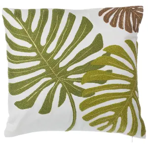 Set of 2 Cushions ZENOBIA Cotton 45 x 45 cm Plant Dark Green