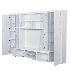 Roma Entertainment Unit White With High Gloss Fronts And LED