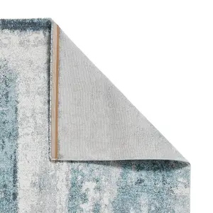 Ivory/Blue Modern Abstract Easy to Clean Rug for Living Room Bedroom and Dining Room-160cm X 220cm