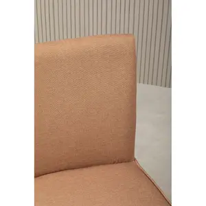 Interiors by Premier Terracotta Fabric Chair, Backrest Outdoor Chair, Space-Saving Office Chair, Easy to Clean Dining Chair