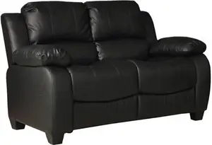 Valerie Black Leather 2 Seater Sofa Colour: Black