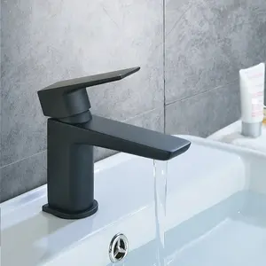 Nes Home Finn Bathroom Basin Mono Mixer Tap & Waste Black Matte