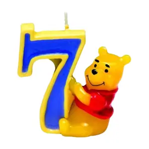 Winnie the Pooh 7th Birthday Candle Blue/Yellow/Red (One Size)