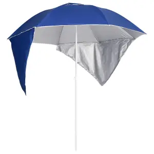 Berkfield Beach Umbrella with Side Walls Blue 215 cm