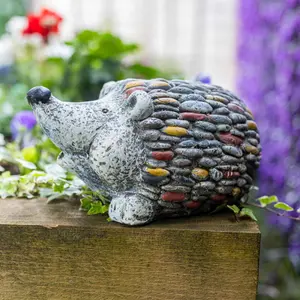 Hedgehog Garden Ornament with Stone Effect