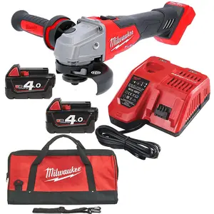 Milwaukee FUEL Brushless Angle Grinder 18V Cordless Slide Switch +Accessory Kit