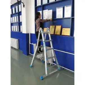 Mac Allister 3-way 4.25m Aluminium Combination Ladder