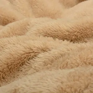 Snug Rug Blanket Luxury Sherpa Fleece Sofa TV Throw Gift Blankets 127x178cm - Sand Beige