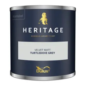 Dulux Trade Heritage Turtledove Grey Matt Wall paint, 125ml Tester pot