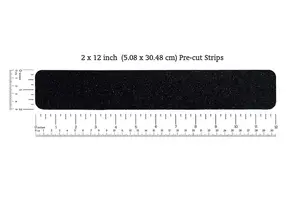 Anti Slip Tape Pre Cut Treads in Black 12" x 2 " 8x Pack