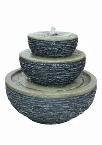 Aqua Creations Bexhill Stacked Stone Solar Water Feature with Protective Cover