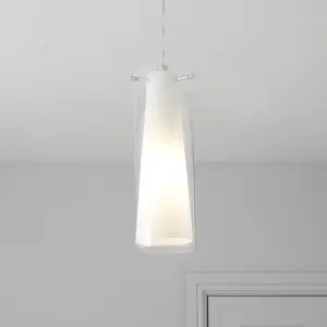 GoodHome Dimonika White Chrome effect Pendant ceiling light, (Dia)110mm