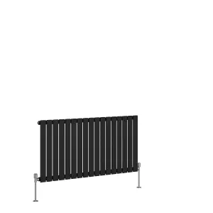 Right Radiators 600x1156 mm Horizontal Single Flat Panel Designer Radiator Black