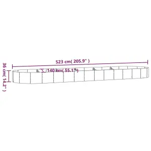 Berkfield Garden Planter Powder-coated Steel 523x140x36 cm Silver