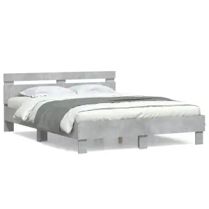 Berkfield Bed Frame without Mattress Concrete Grey 150x200 cm King Size