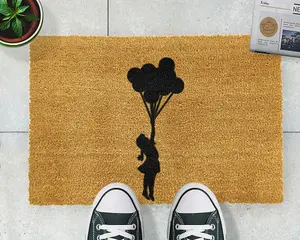 Flying Balloon Girl Doormat - Regular 60x40cm