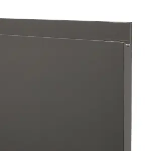 GoodHome Garcinia Gloss anthracite integrated handle Gloss anthracite Tall wall Cabinet door (W)600mm (H)895mm (T)19mm