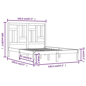 Berkfield Bed Frame without Mattress White 140x190 cm Solid Wood Pine