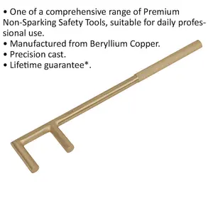 50 x 400mm Non-Sparking Valve Handle - Precision Cast - Beryllium Copper