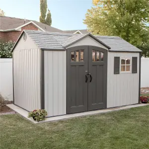 12.5 x 8 Life Plus Plastic Apex Shed With Plastic Floor + 1 Window (12.5ft x 8ft / 12.5' x 8' / 3.81m x 2.43m)