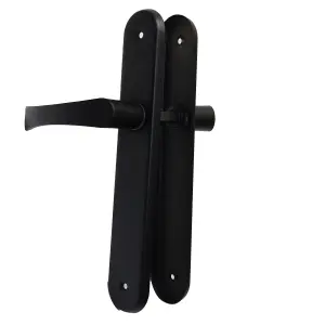 Modern Black Interior Door Handle Set with Sleek Lever Design and Backplate, Ideal for Bedroom and Bathroom Doors, Durable