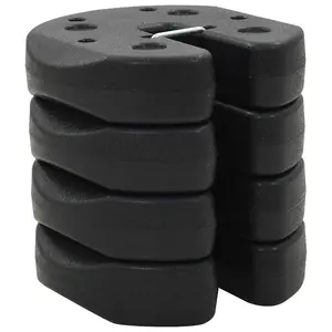 Gazebo Weight Plates Fitness Gym Essential 4 pcs Black 220x50 mm Concrete