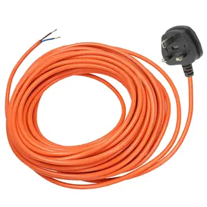 SPARES2GO 12 Metre Cable & Lead Plug Repair Extension + 2 Core Connector Socket for Leaf Blower Garden Vac Vacuum (12m)