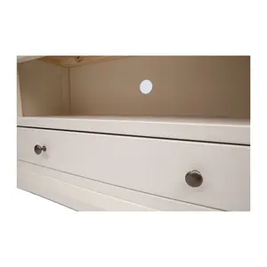 Castelli Off White 1 Drawer TV Cabinet Brass Knob