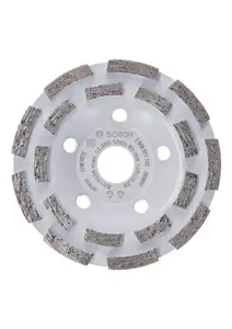 Bosch Professional Double Row Diamond Grinding Head for Concrete - Long Life, 125 x 22.23 x 5 mm