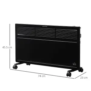 HOMCOM Convector Radiator Heater w/ Adjustable Thermostat  Safety Cut-Off, Black