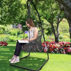 Costway Large Heavy Duty C-stand Hanging Swing Egg Chair Hammock Frame Adjustable Height