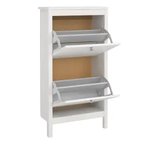 Madrid Shoe Cabinet 2 Flap Door White