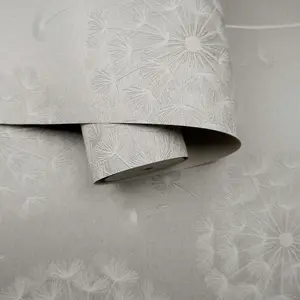 Holden Décor Opus Allora Grey Dandelion Embossed Wallpaper