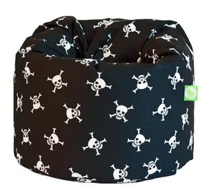 Cotton Black Pirate Skull and Cross Bones Bean Bag Child Size