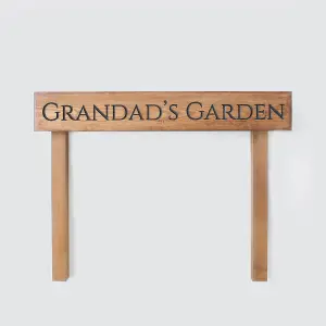 Peak Heritage Engraved Wooden Sign 60cm With Posts - Grandad's Garden