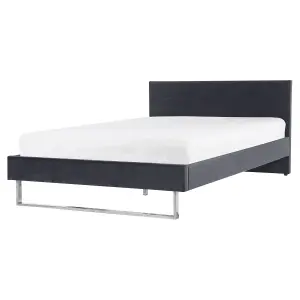 Velvet EU King Size Bed Grey BELLOU