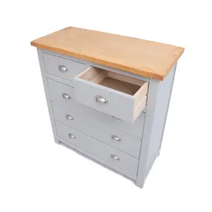 Argenta 5 Drawer Chest of Drawers Chrome Cup Handle