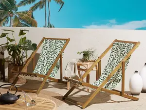 Sun Lounger Wood Light Brown ANZIO