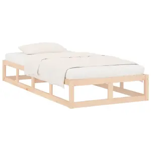 Berkfield Bed Frame 75x190 cm Small Single Solid Wood