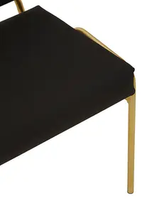 Interiors By Premier Comfortable Black Linen Chair, Elegant Design Comfortable Chair For Bedroom, Gold Finish Accent Chair