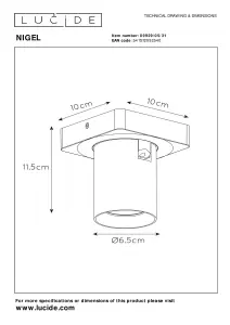 Lucide Nigel Modern Ceiling Spotlight - LED Dim to warm - GU10 - 1x5W 2200K/3000K - White